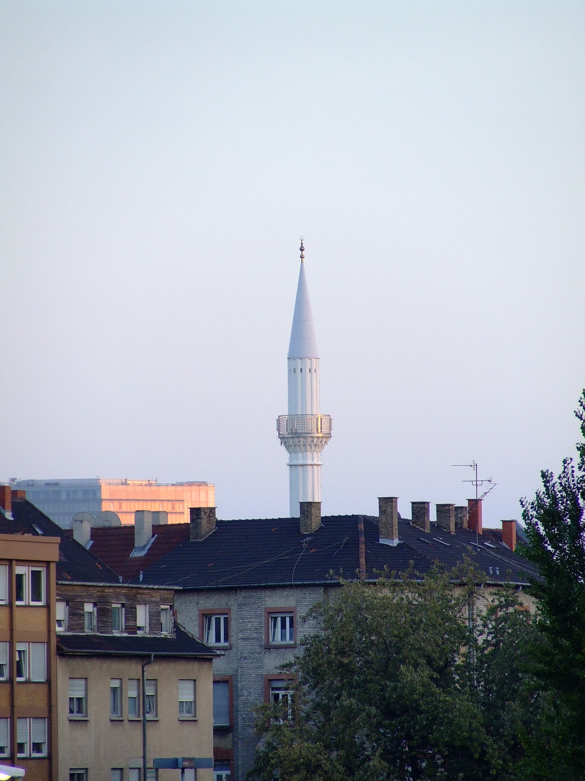 Minarett der Moschee in Mannheim