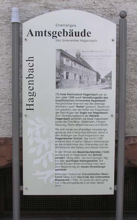 Hagenbach, Informationstafel "Ehemaliges Amtsgebäude"