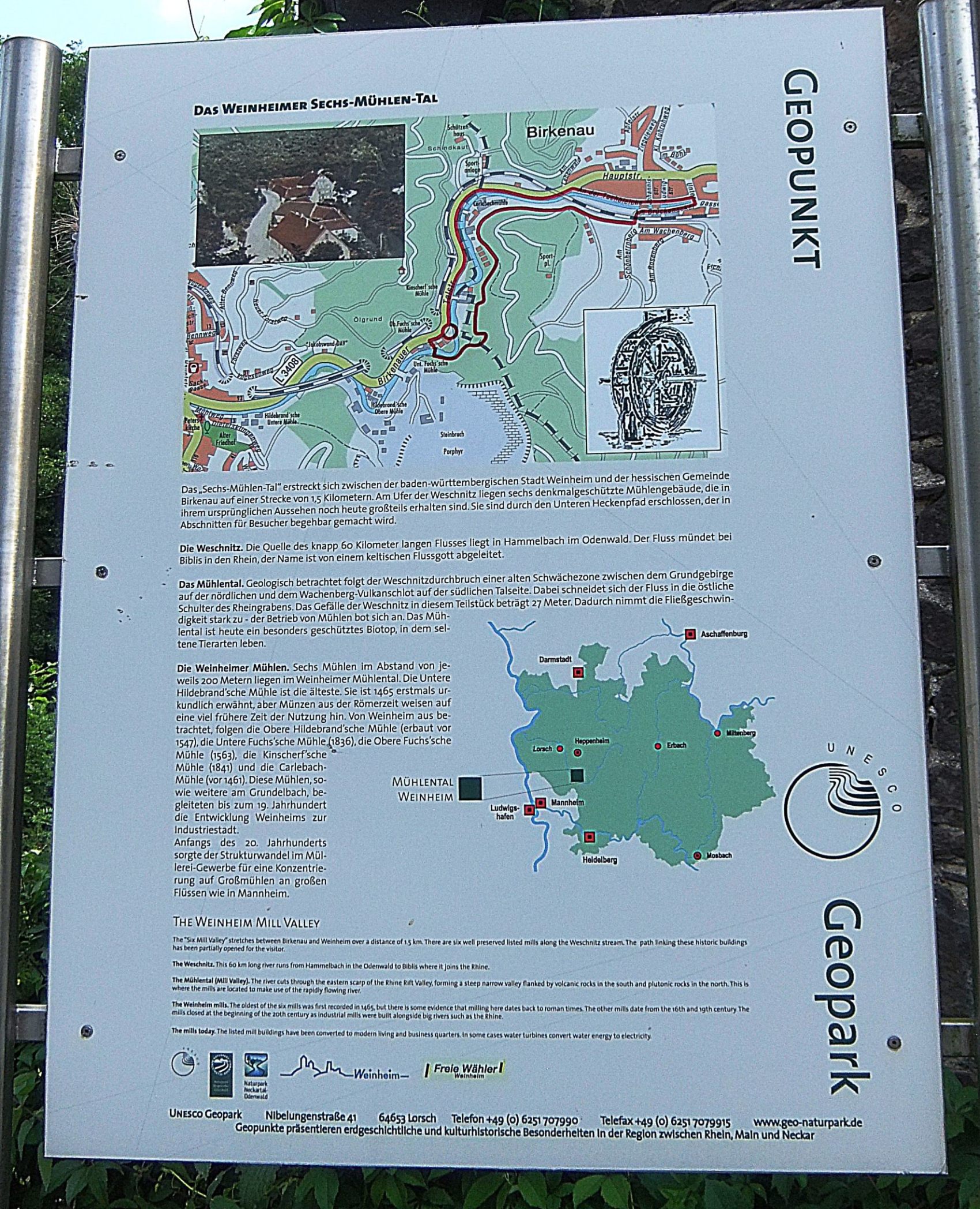 Datei:Geo-Naturpark Bergstraße-Odenwald Tafel Sechs-Mühlen-Tal Weinheim.JPG