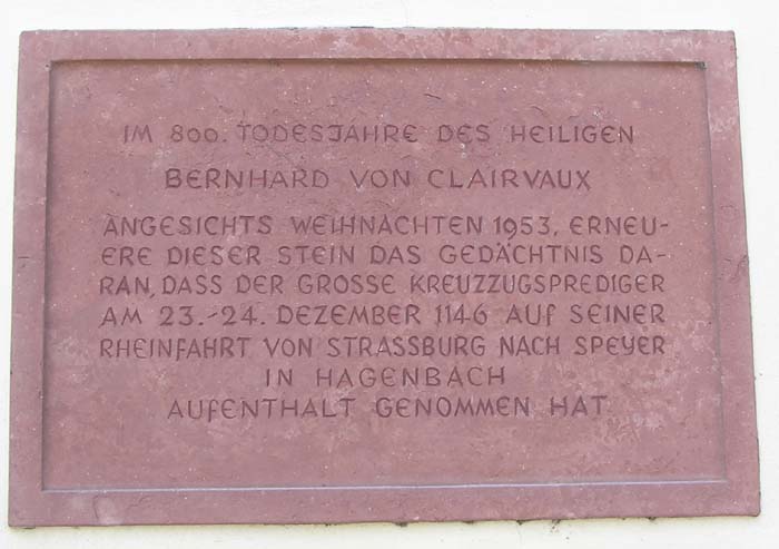 Hagenbach, Inschrift an der katholischen Kirche St. Michael