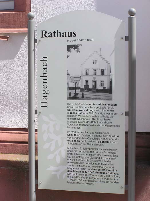 Hagenbach, Informationstafel "Rathaus"