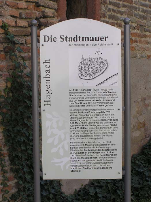 Hagenbach, Informationstafel "Stadtmauer"