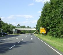 Ausbauende der Landesstraße 722 und Übergang auf die Bundesstraße 36 bei Hockenheim