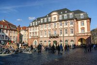 Marktplatz und Rathaus in Heidelberg